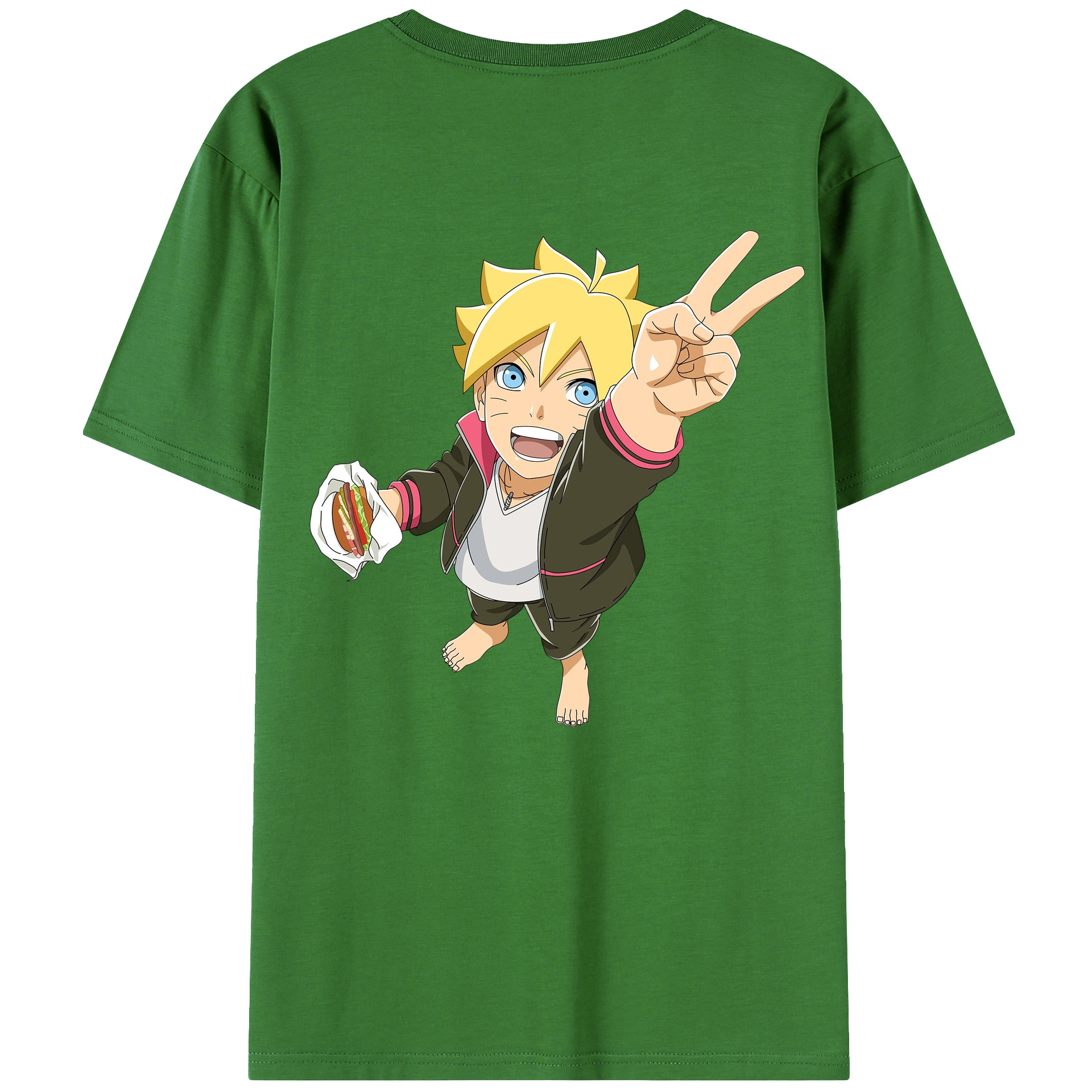 （画像用） NARUTO -ナルト- うずまき ボルト Uzumaki Boruto レディース半袖Tシャツ(バックプリント)